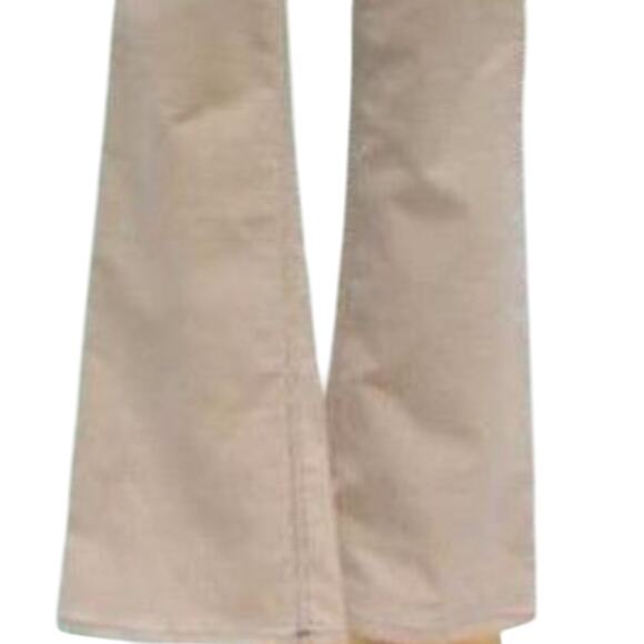 Cache Beige Corduroy Silver Stud Animal Trim Inside Flare Jean Pant NWT New $98 - Picture 3 of 6